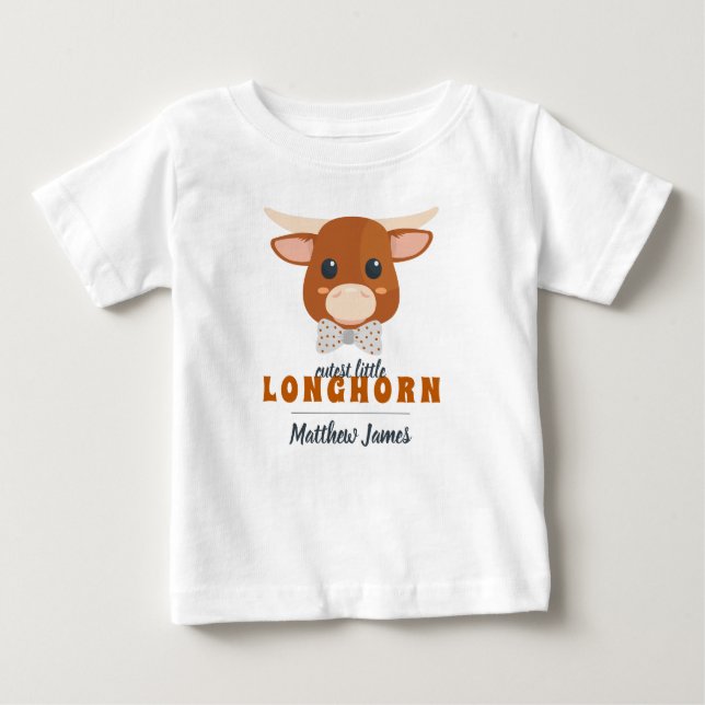 T-shirt Pour Bébé Baby Boy Longhorn Burnt Orange (Devant)