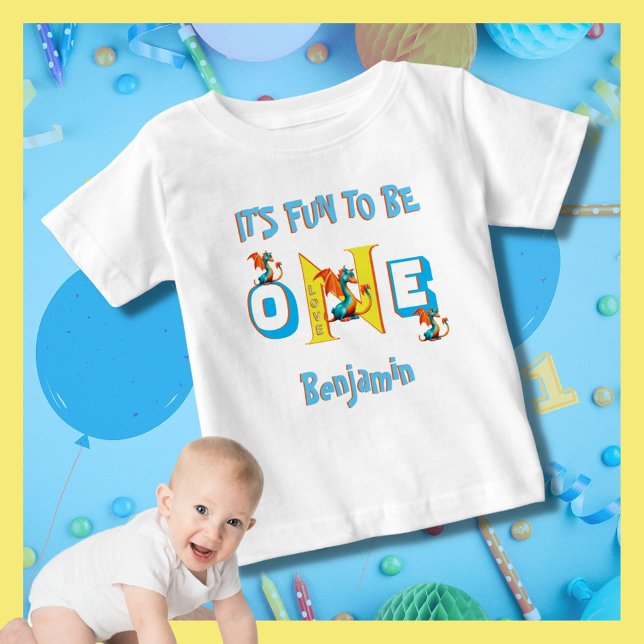 T-shirt Pour Bébé Baby Boy Name One Love Dinosaur Cute (Créateur téléchargé)