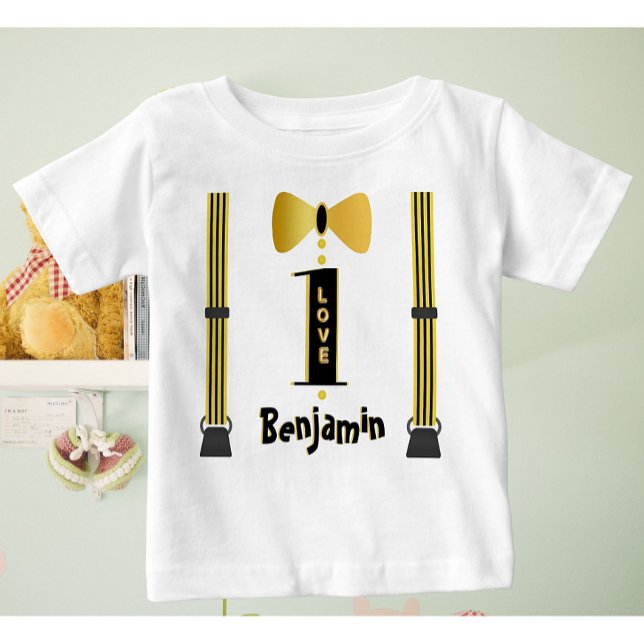 T-shirt Pour Bébé Baby Boy Name One Love Tuxedo (Créateur téléchargé)