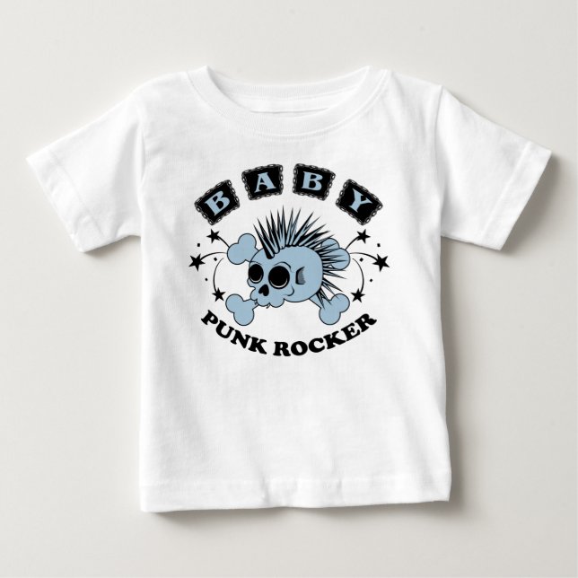 T-shirt Pour Bébé Baby Boy Punk Crâne (Devant)