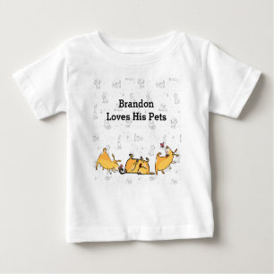 T-shirt Pour Bébé Baby Boy Tee - shirt avec de mignons chiens