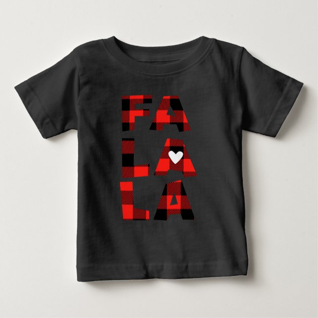 T-shirt Pour Bébé Baby Buffalo Plaid Shirt Fa La La Christmas Tee (Devant)