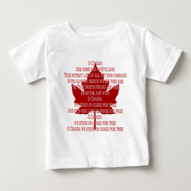 T-shirt Pour Bébé Baby Canada Hymne Chemise Souvenir Canada Tee (Devant)