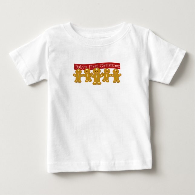 T-shirt Pour Bébé Baby First Christmas (Devant)