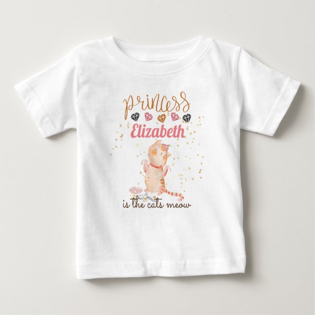 T-shirt Pour Bébé Baby Girl Cadeaux 1er Anniversaire Douche Princess (Devant)