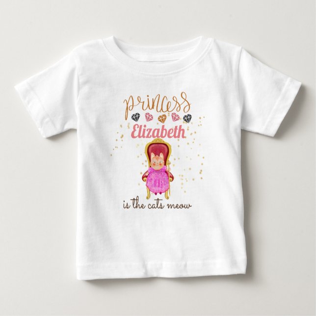 T-shirt Pour Bébé Baby Girl Cadeaux 1er Anniversaire Douche Princess (Devant)