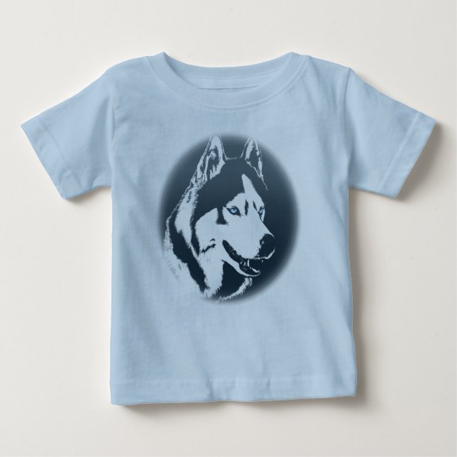 T-shirt Pour Bébé Baby Husky Romper Sibérien Husky Puppy Romper (Devant)