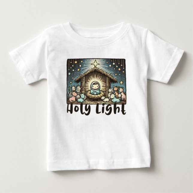 T-shirt Pour Bébé Baby Jesus : Holy Light: Sacred Light (Devant)