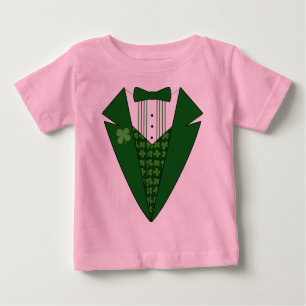 T-shirt Pour Bébé Baby Leprechaun Irish Tuxedo