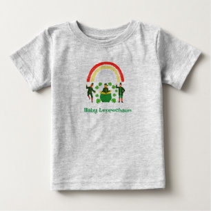 T-shirt Pour Bébé Baby Leprechaun Shamrock Rainbow