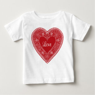 T-shirt Pour Bébé Baby Love Coeur de dentelle Vintage