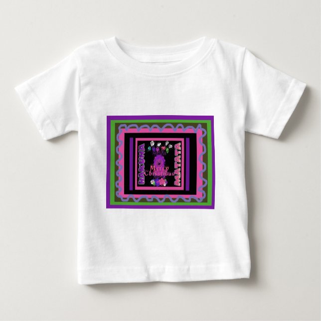 T-shirt Pour Bébé Baby pink Beautiful Merry Christmas Hakuna Matata (Devant)