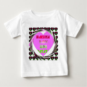 T-shirt Pour Bébé Baby Pink Hearts Hakuna Matata Baby Kids Design.p