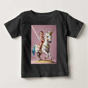 T-shirt Pour Bébé Baby Riding A Unicorn