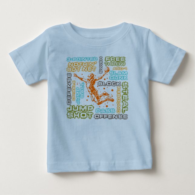 T-shirt Pour Bébé Baby Romper, Basketball (Devant)