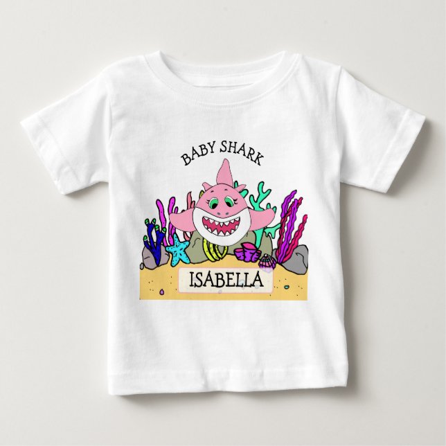 T-shirt Pour Bébé Baby Shark Baby's personnalisé (Devant)