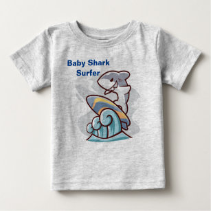 T-shirt Pour Bébé Baby Shark Surfer