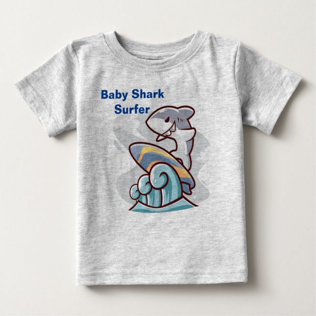T-shirt Pour Bébé Baby Shark Surfer (Devant)