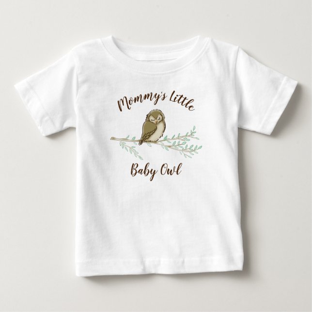 T-shirt Pour Bébé Baby shower animal de Owl Woodland (Devant)