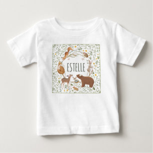 T-shirt Pour Bébé Baby shower d'amis de la forêt