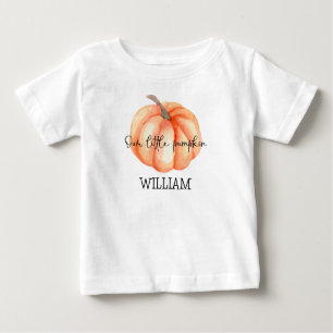 T-shirt Pour Bébé Baby shower d'aquarelle Petit Citrouille