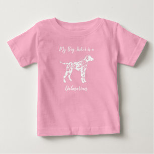 T-shirt Pour Bébé Baby shower de Chien Dalmatien Chien Chien rose Ch