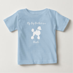 T-shirt Pour Bébé Baby shower de chien de caniche Chien Chiot bleu g