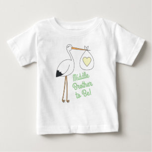 T-shirt Pour Bébé Baby shower de cigogne Printemps vert