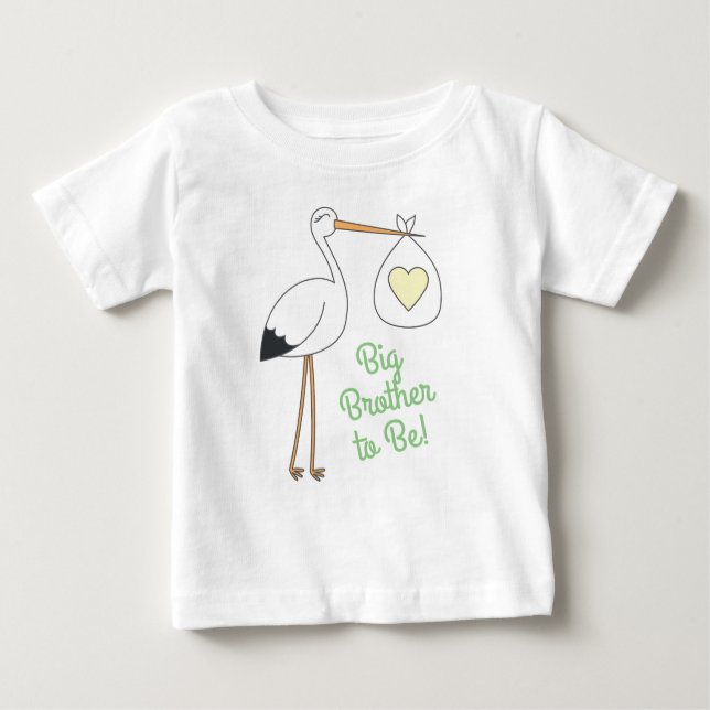 T-shirt Pour Bébé Baby shower de cigogne vert genre neutre (Devant)