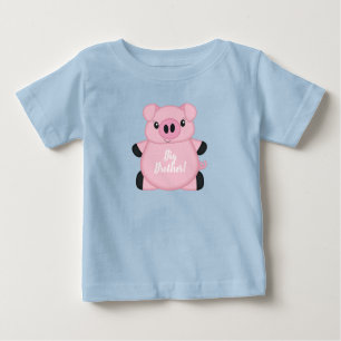 T-shirt Pour Bébé Baby shower de cochon bleu