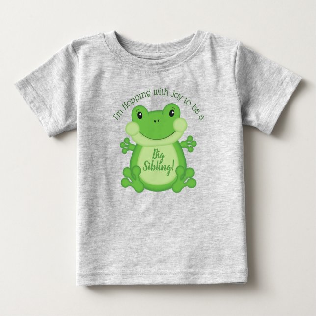 T-shirt Pour Bébé Baby shower de grenouille vert (Devant)