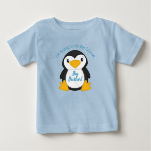 T-shirt Pour Bébé Baby shower de pingouin bleu