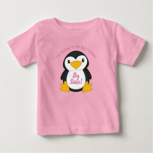 T-shirt Pour Bébé Baby shower de pingouin rose