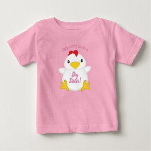 T-shirt Pour Bébé Baby shower de poulet ferme rose