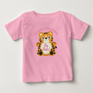 T-shirt Pour Bébé Baby shower de tigre Safari fille rose