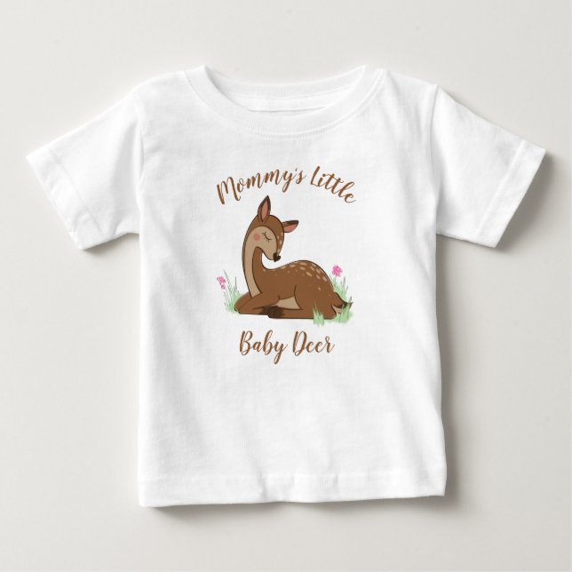 T-shirt Pour Bébé Baby shower du cerf Animaux des bois (Devant)