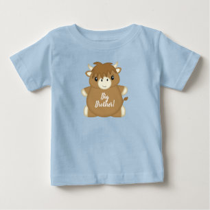 T-shirt Pour Bébé Baby shower écossais de vache Highland Blue