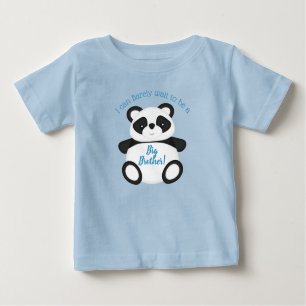 T-shirt Pour Bébé Baby shower Ours Panda Bleu