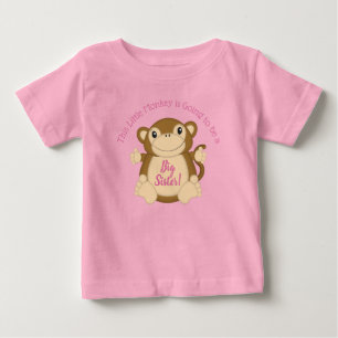 T-shirt Pour Bébé Baby shower singe rose