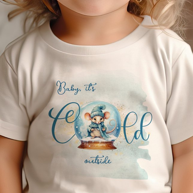 T-shirt Pour Bébé Baby Shower Thème Hiver Boule de Neige (Créateur téléchargé)