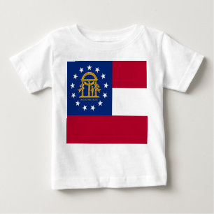 T-shirt Pour Bébé Baby T Shirt avec Drapeau de Géorgie, Etats-Unis
