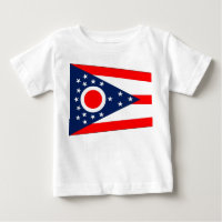 Baby T Shirt avec Drapeau de l'Ohio, U.S.A.