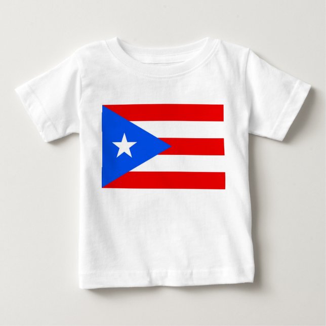T-shirt Pour Bébé Baby T Shirt avec Drapeau de Porto Rico, U.S.A. (Devant)