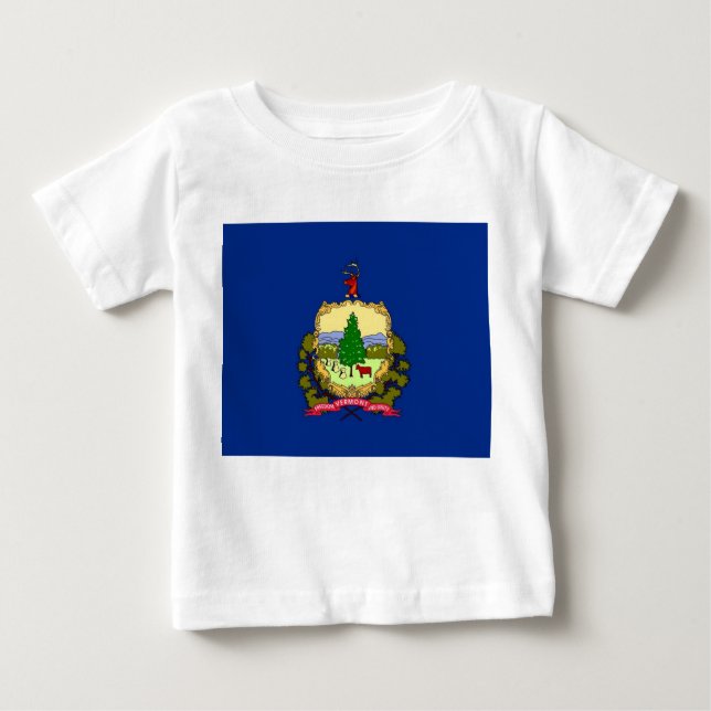 T-shirt Pour Bébé Baby T Shirt avec Drapeau du Vermont, États-Unis (Devant)