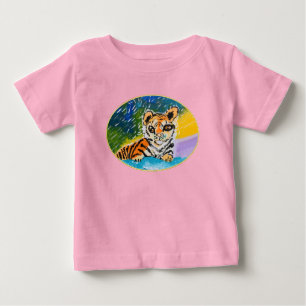 T-shirt Pour Bébé Baby Tiger "Art by Kids"