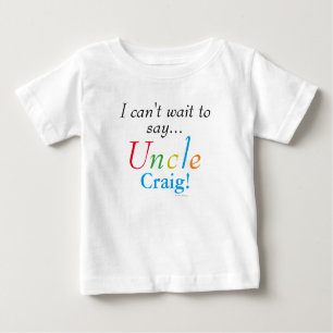 T-shirt Pour Bébé Baby Uncle Nom personnalisé Fun Infant Chemise