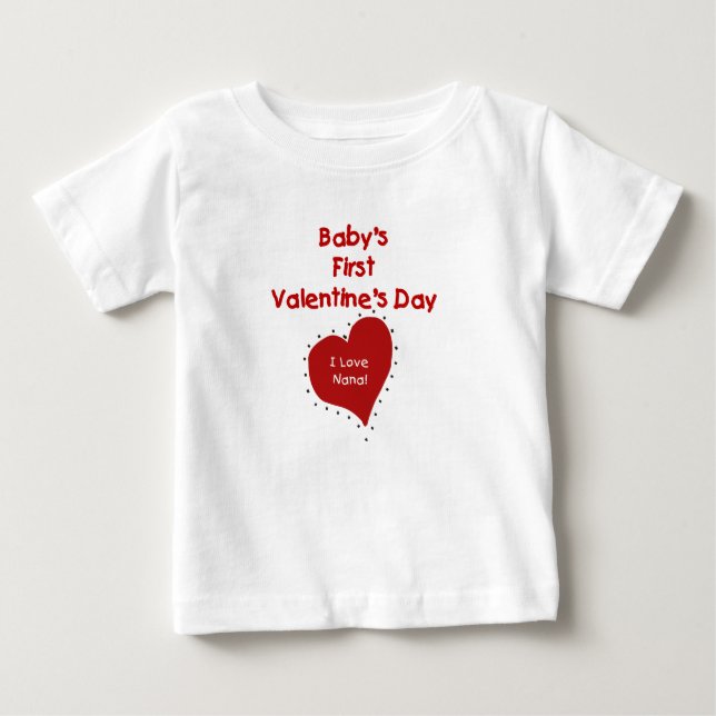T-shirt Pour Bébé Baby Valentine I Love Nana (Devant)