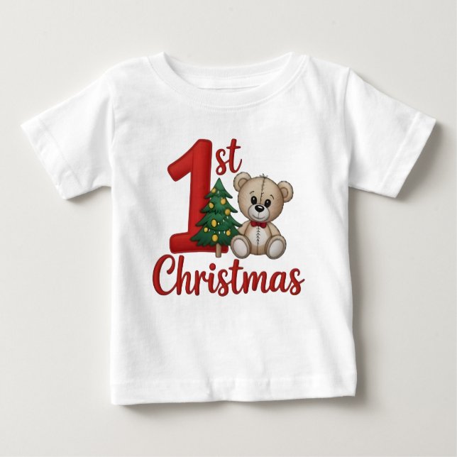 T-shirt Pour Bébé Baby's 1st Christmas Embroidery Kit – Celebrate Th (Devant)