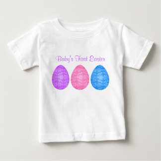 T-shirt Pour Bébé Babys first Pâques de mignons oeufs colorés