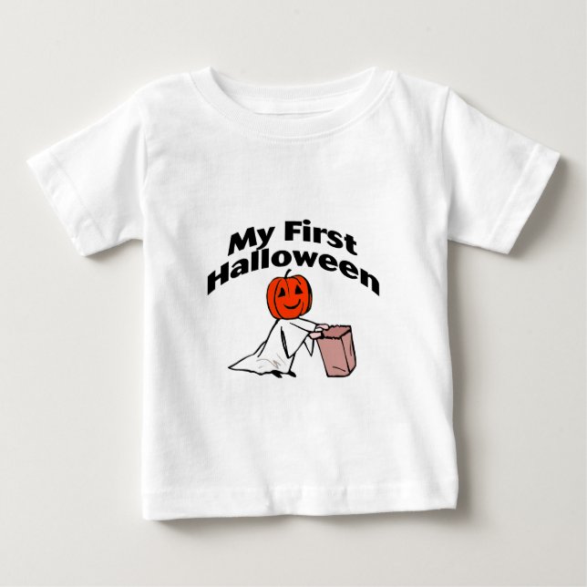 T-shirt Pour Bébé Babys premier Halloween (Devant)